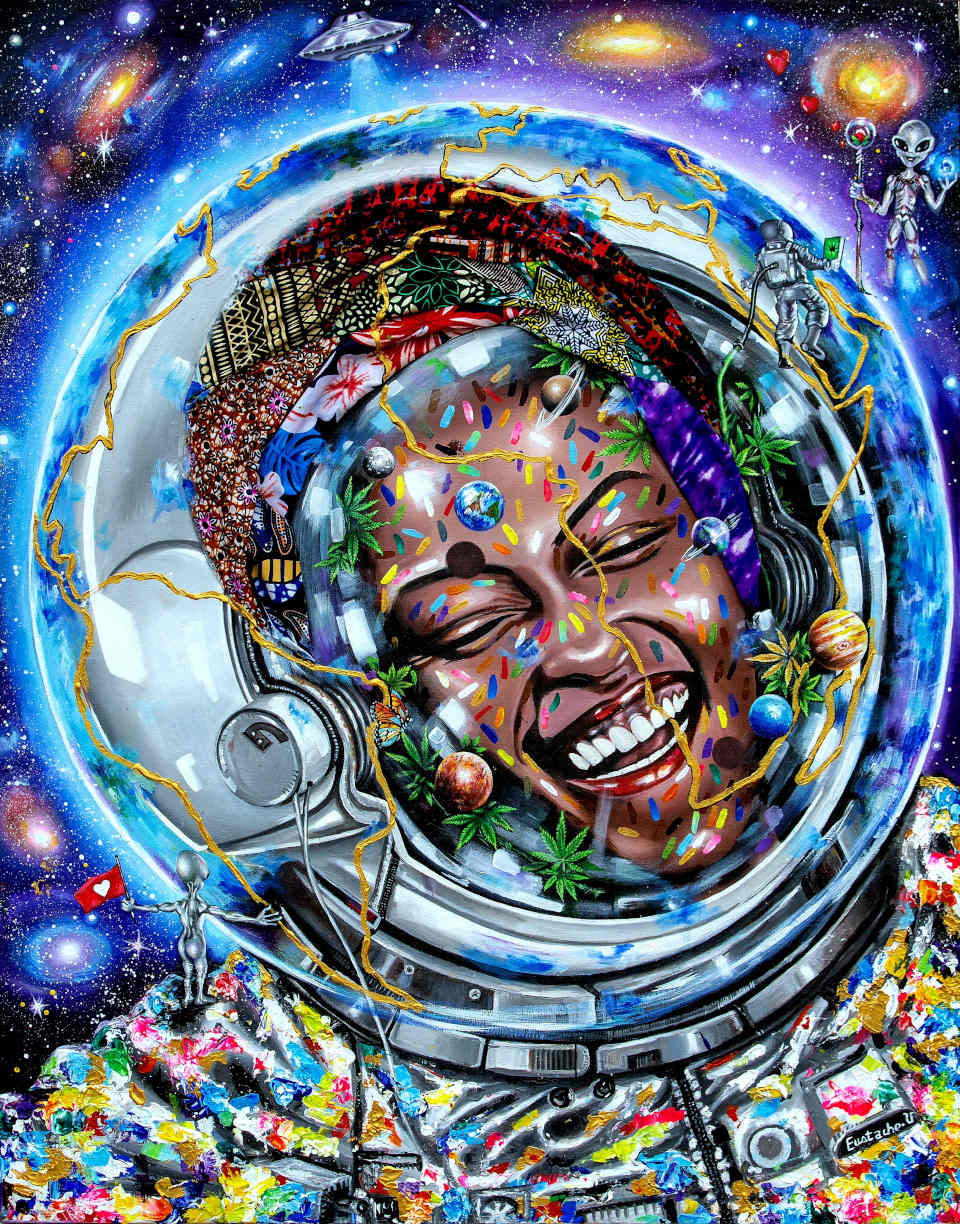 Eustache Usabimana happy space painting