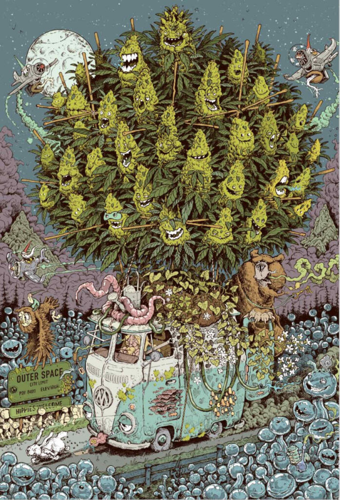 Mossy giant cannabis art