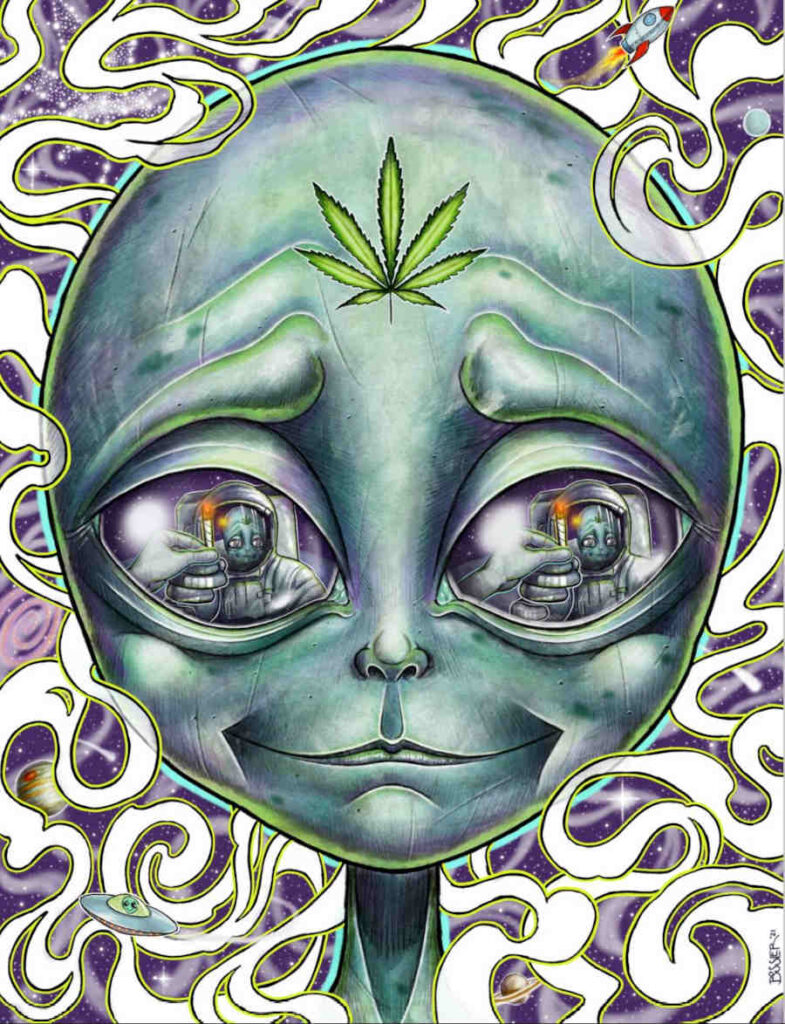 Steven Bossler cannabis alien portrait