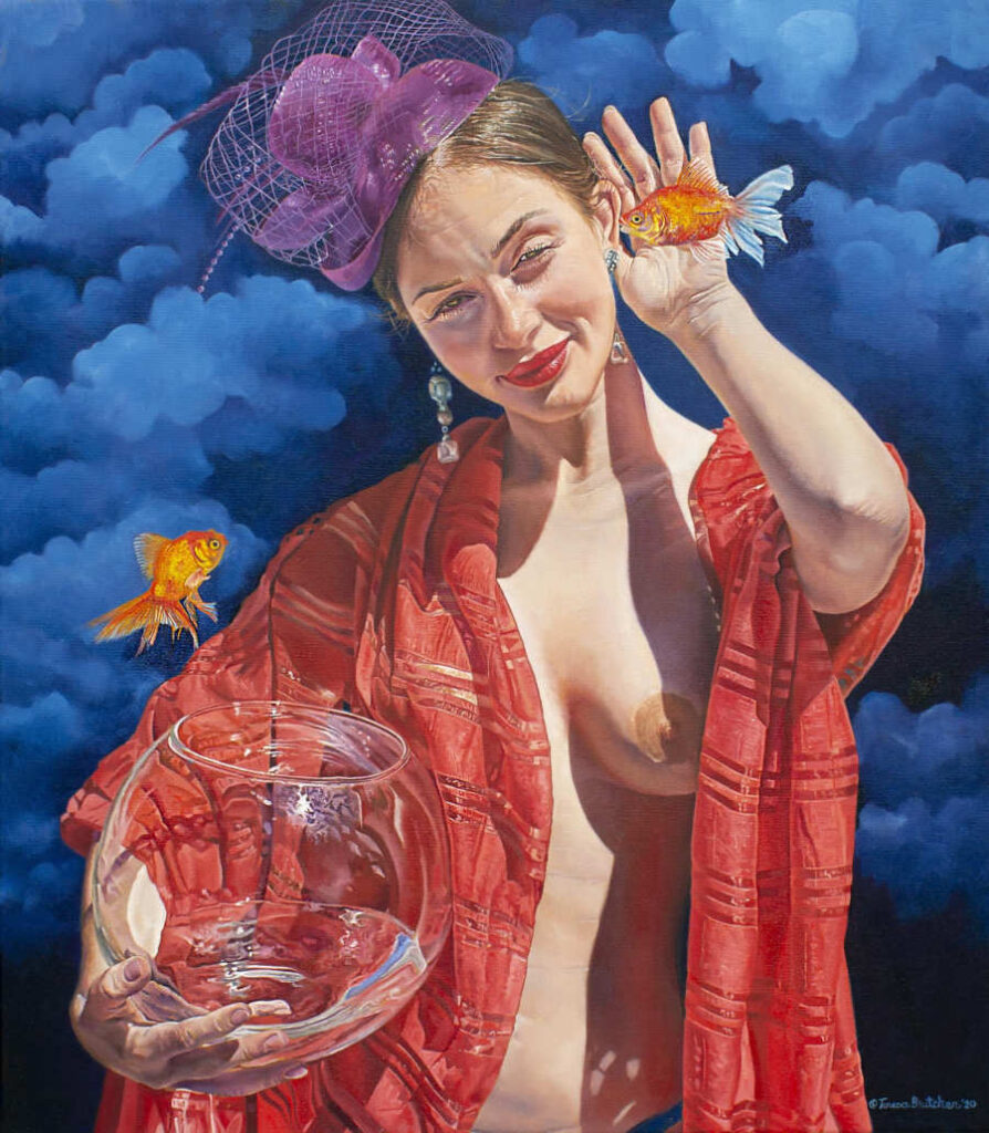 Teresa Elizabeth Bruther Erlo nude woman with goldfish