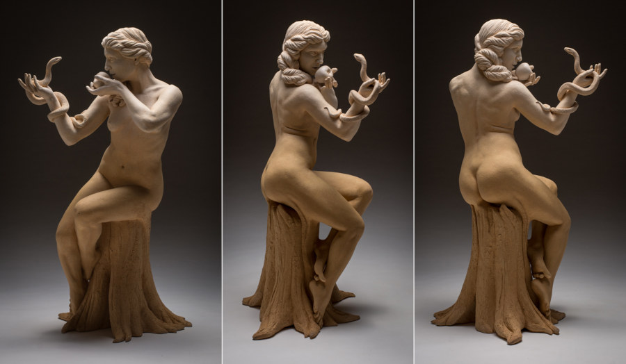 Kristine and Coline Poole nude woman sculpture