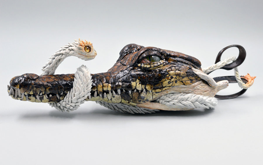 Sarah Lee crocodile snake sculpture