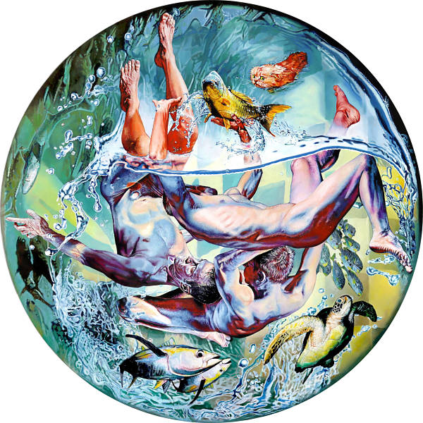 T. Mallon, "Fish Out of Water", Oil on wood panel