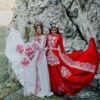 Jaroslava-Wurll-Kocanova-Red-White-Flowered-Dresses