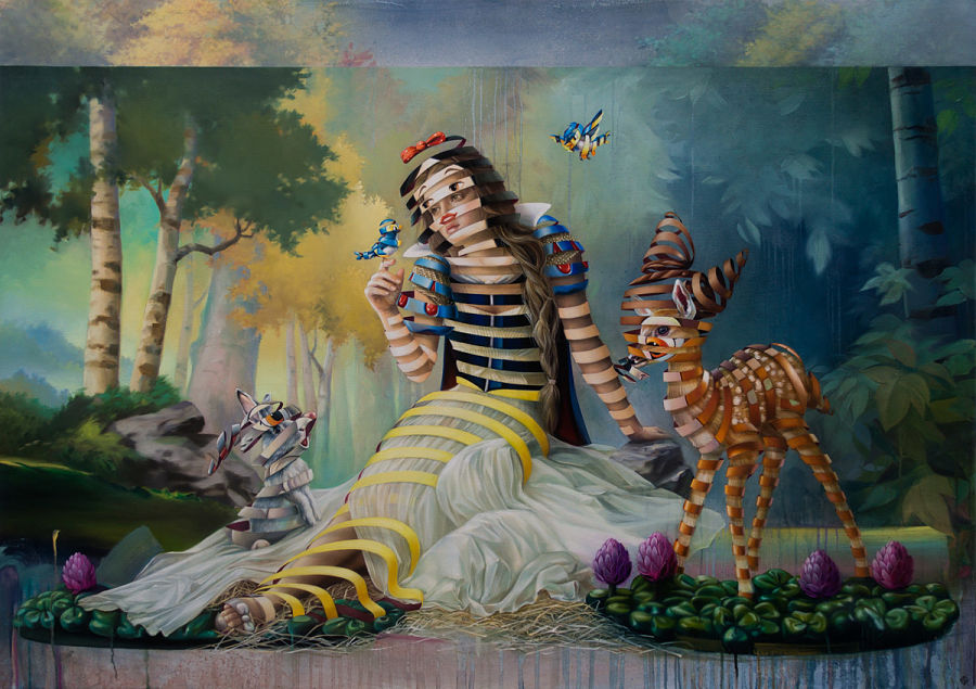 Super A figurative surreal snow white painting 