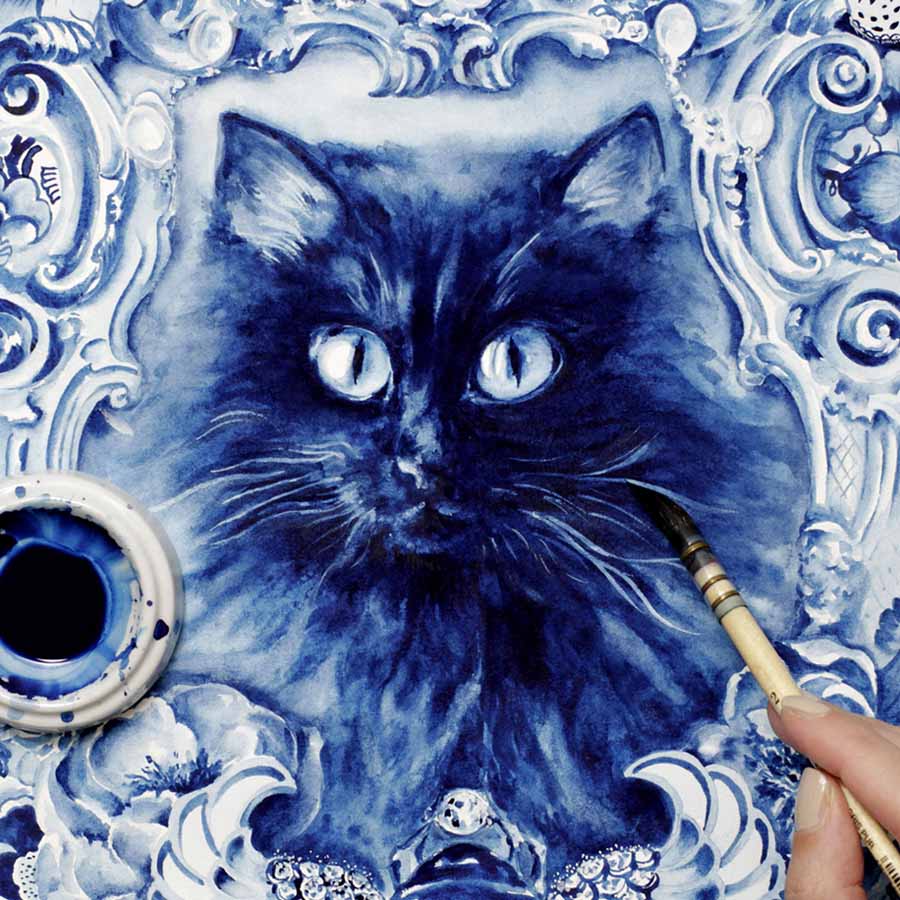 Anna-Sokolova-Behemoth-Cat-Painting