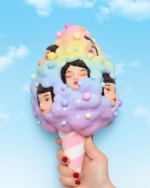 Tina Yu ice cream faces sculpture