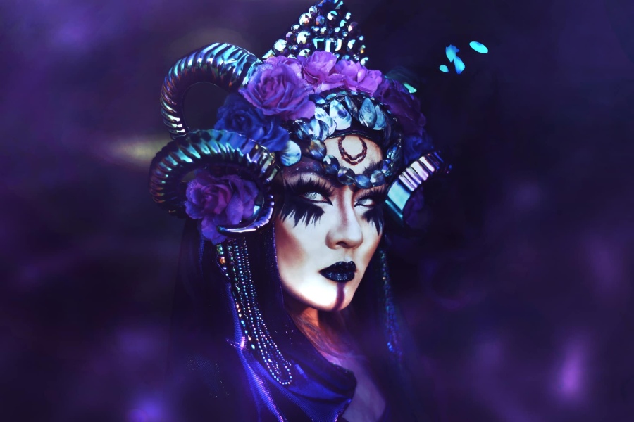 Elysian-Fantasy-Artistry-Gothic-Purple-Headpiece