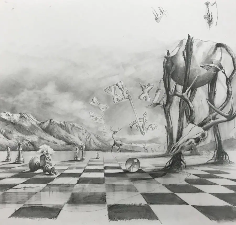 Sketch Challenge Week 35, Pencil Drawing Of Chess Pieces