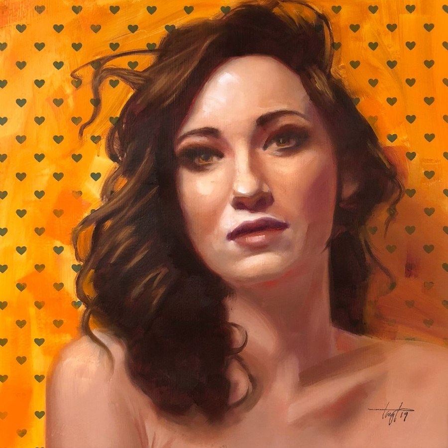 Tony-Thielen-Portrait-Woman-Yellow-Heart-Backdrop