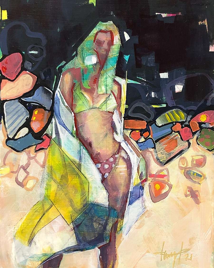 tony-thielen-abstract-painting-polkadot-bikini