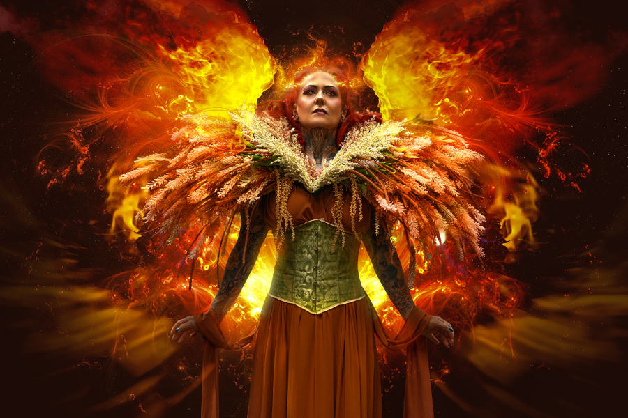 Marina Shipova: Fire Phoenix. Photomanipulation