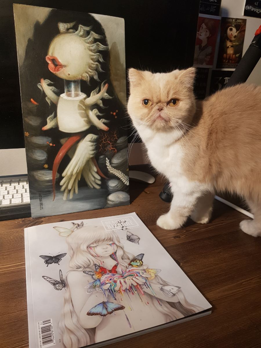Jesus-Aguado-Painting-With-Cat