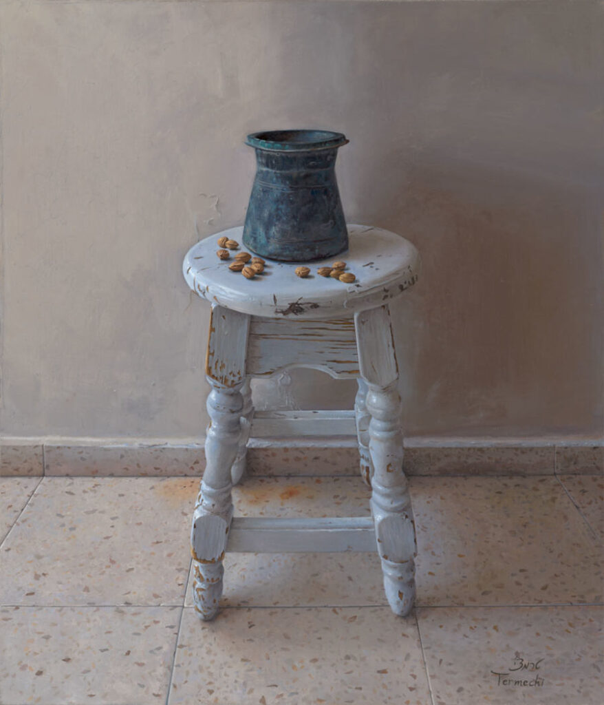 Renana Termechi: Worn Out. Oil on linen.