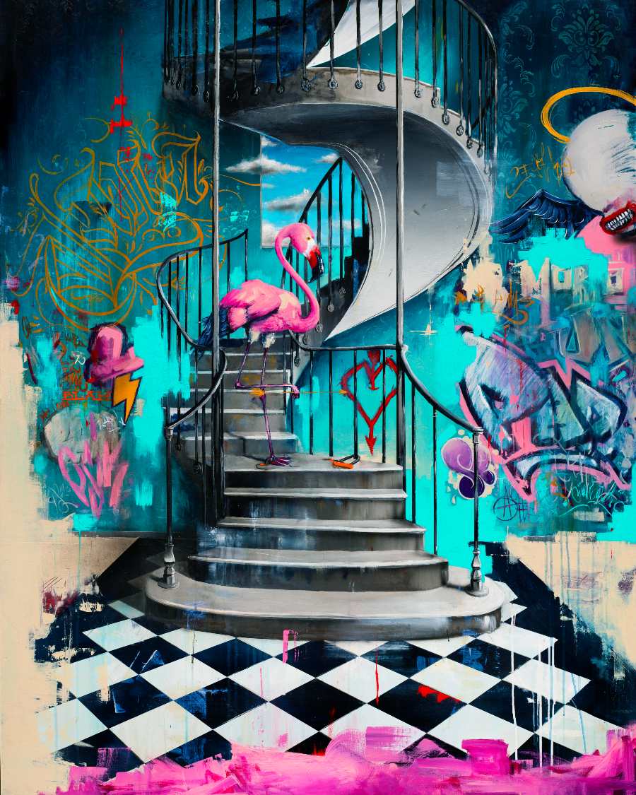 Tommy-Fiendish-Flamingo-Stairs
