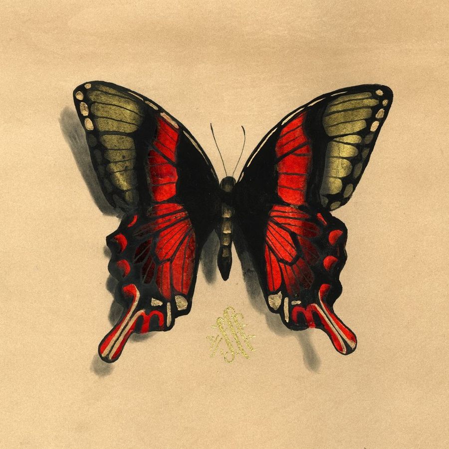 Alessandra-Maria-Red-Gold-Butterfly-Artwork