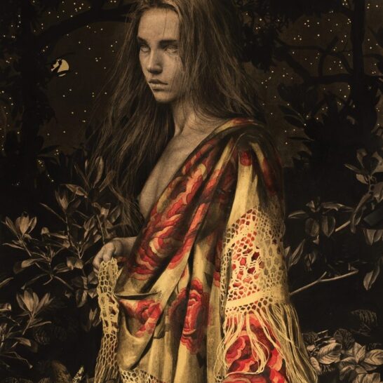 alessandra-maria-red-gold-carbon-pencil-drawing