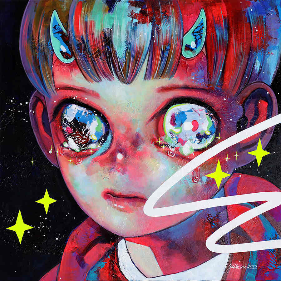 Hikari Shimoda
"Stars on the Other Side" [Acrylic and oil on cotton cloth, mounted on panel]