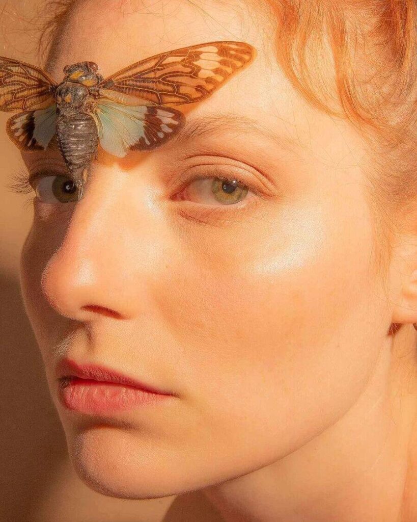 Michaela Durisova photograph of portrait woman and moth