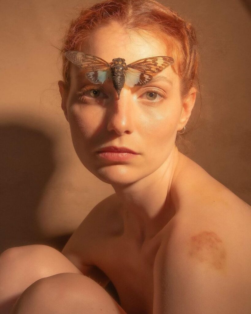 Michaela Durisova photograph of moth and woman