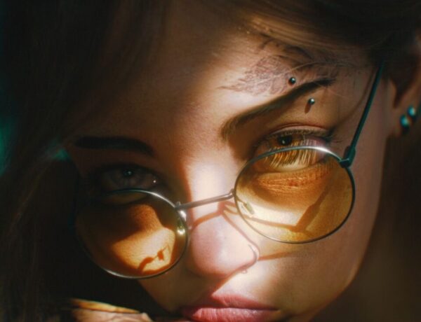 VZEWL's 3D artwork of a woman with glasses and tattoo on her face